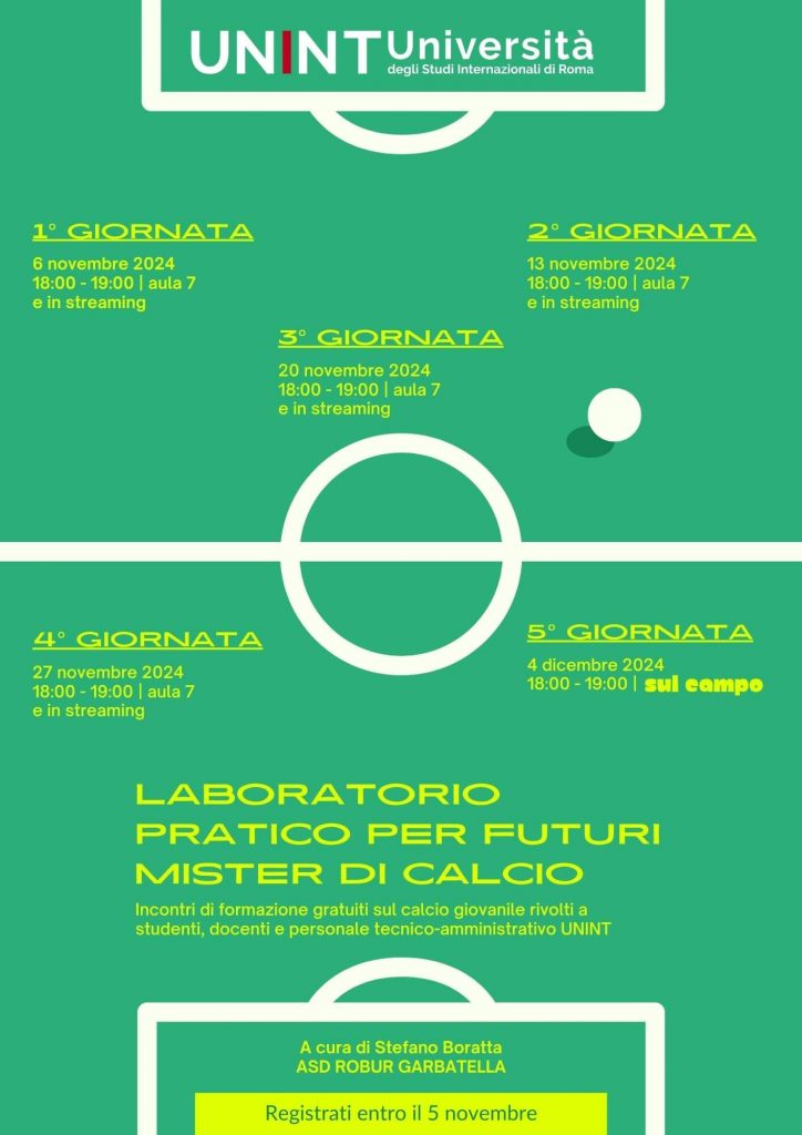 Laboratorio pratico per futuri mister di calcio