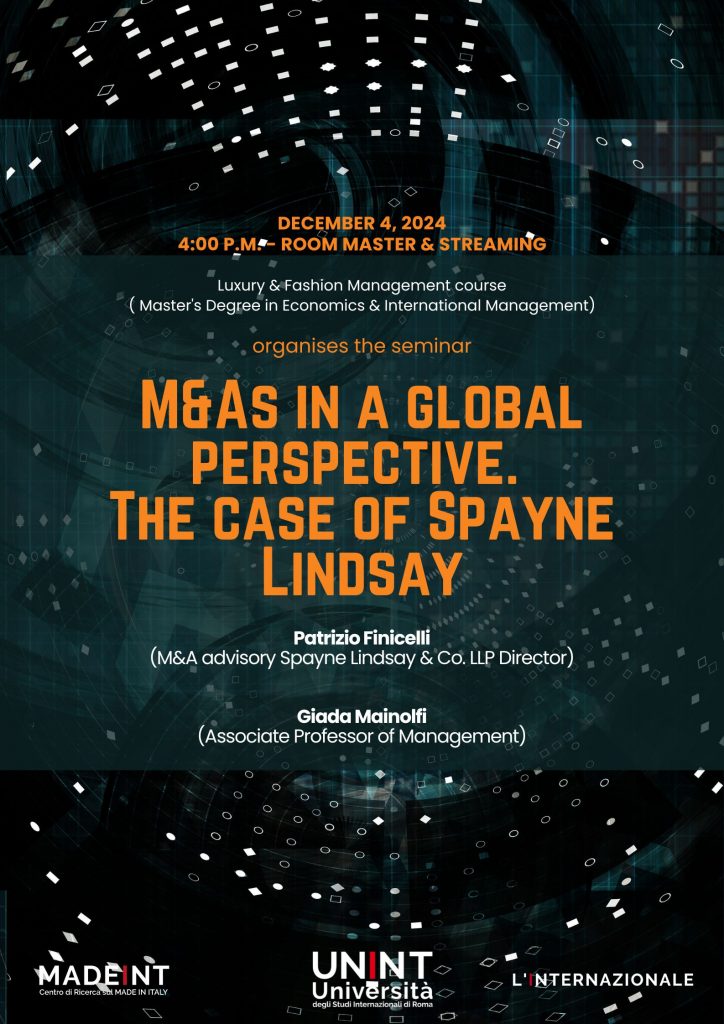 M&As in a Global Perspective. The case of Spaine Lindsay