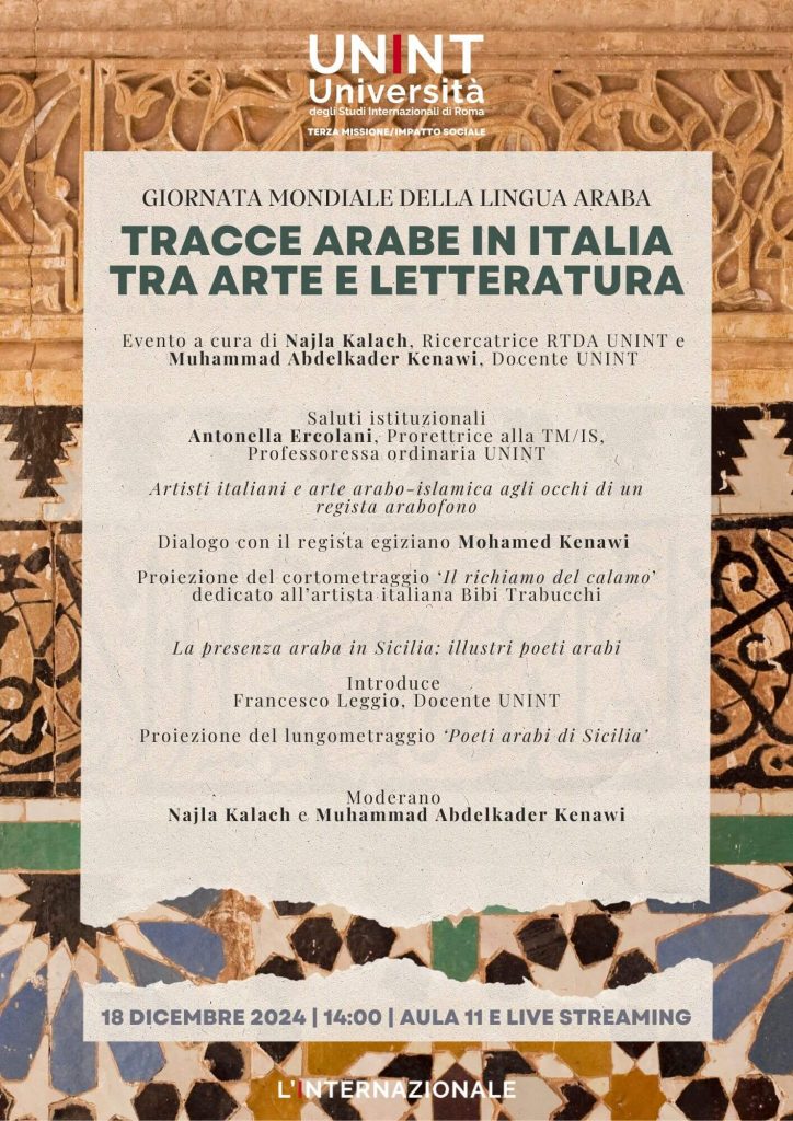 Giornata mondiale della lingua araba. Tracce arabe in Italia tra arte e letteratura